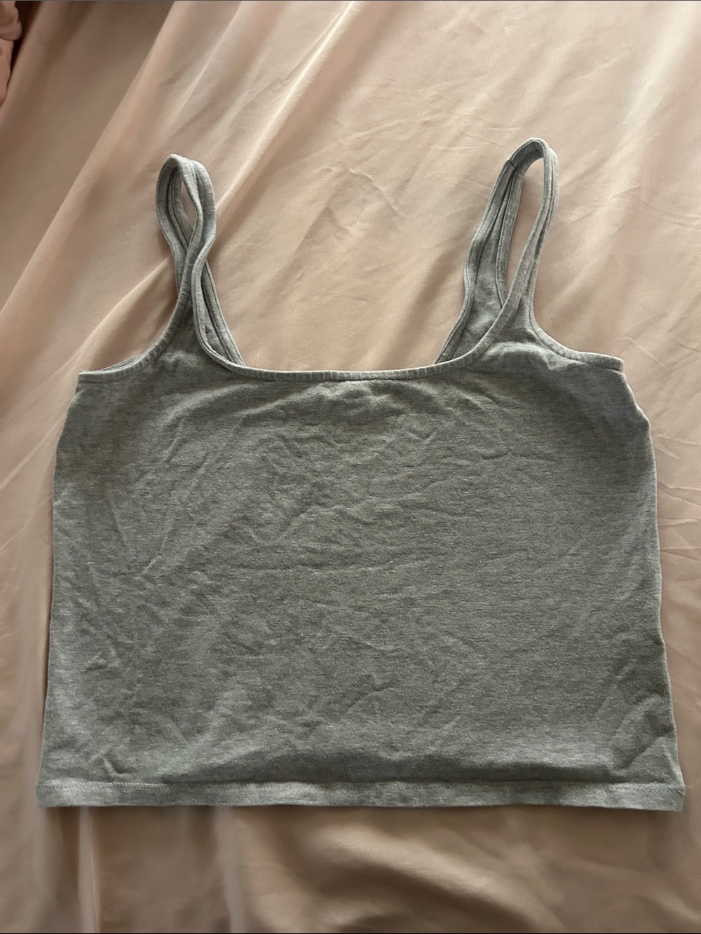 Cotton On Grey Ribbed Scoop Crop Tank